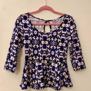 Peplum Aztec top